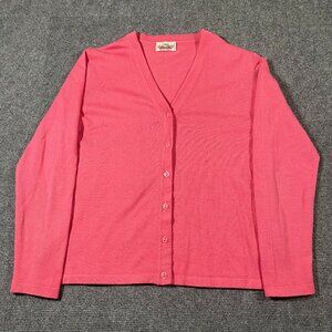 Vintage Crea V-Neck Cardigan Womens Size Medium Made In Italy Virgin Merina Wool